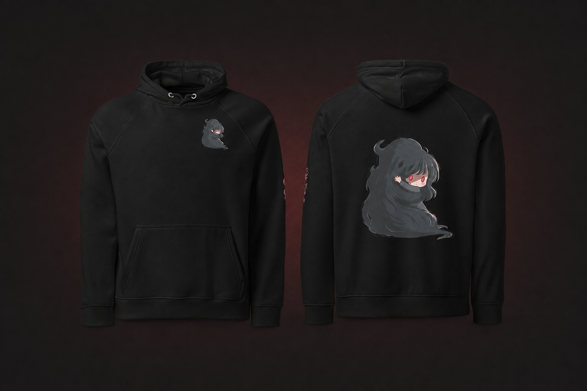 Emotional Support Demon Hoodie — black — Front and back