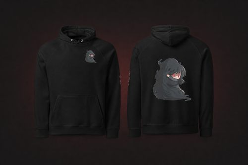 Emotional Support Demon Hoodie — black — Front and back