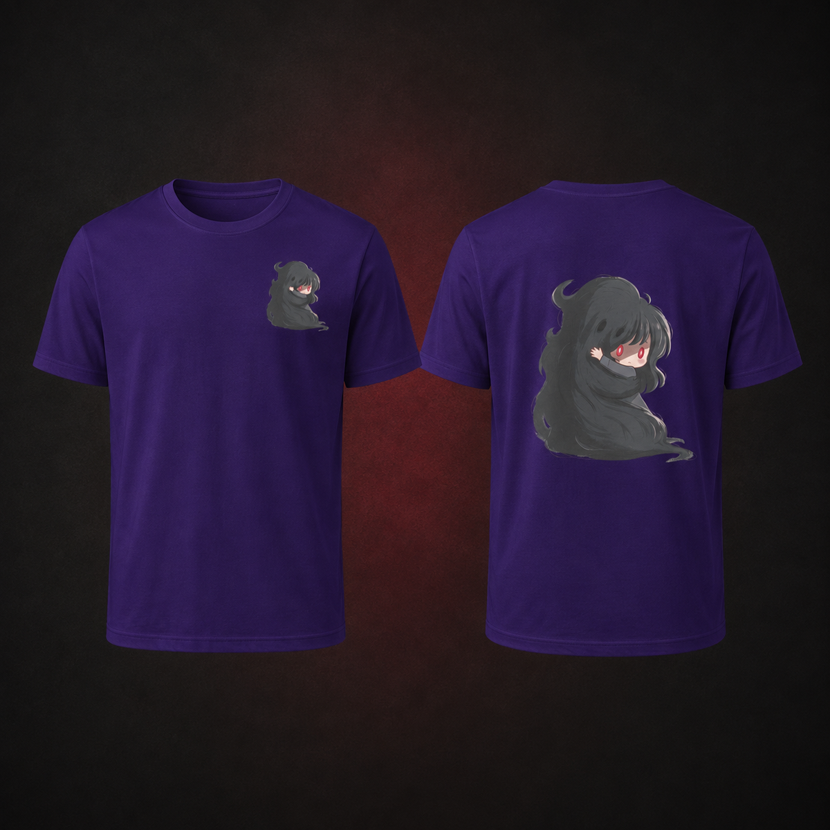 Clingy Demon Tee — Team Purple — Front and back