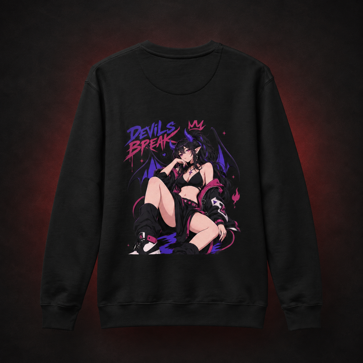 Devils Break Sweatshirt — Black — Back