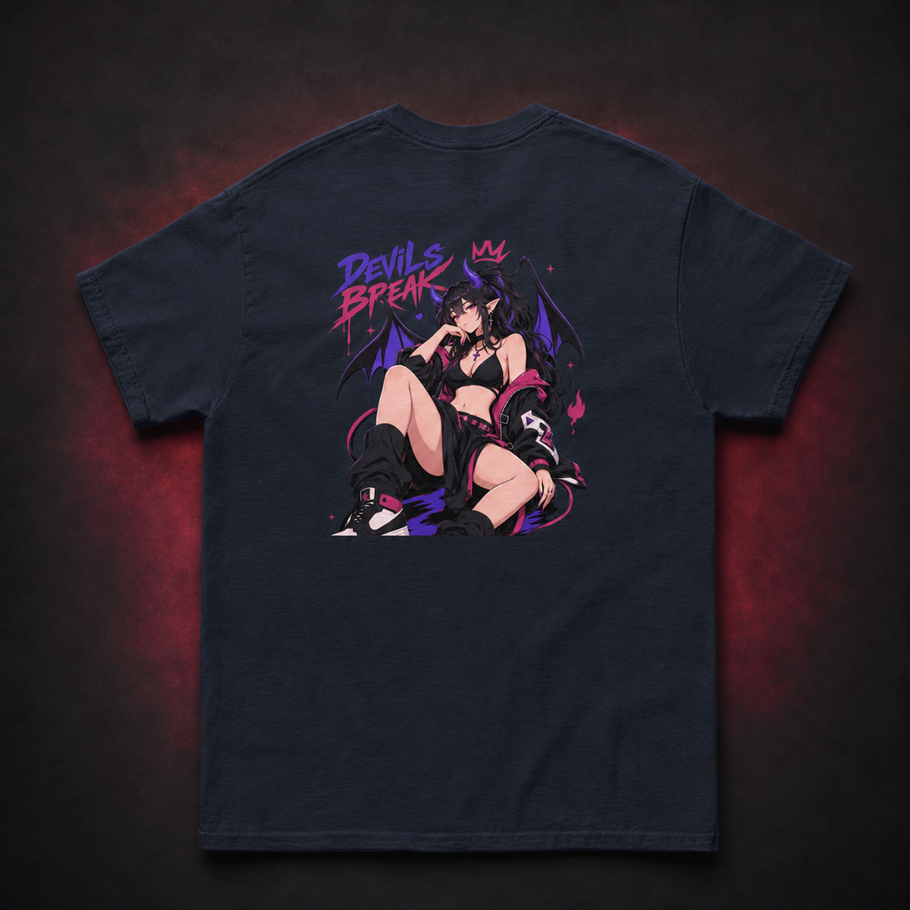 Devils Break Tee — Navy — Back