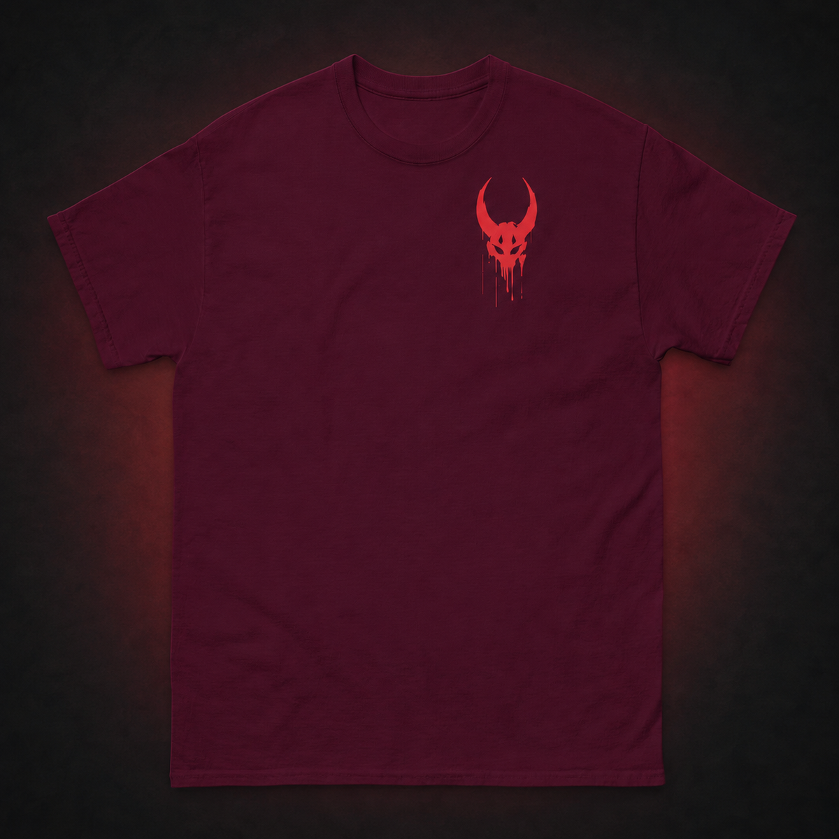 Hellfire Demon Tee — Maroon — Front