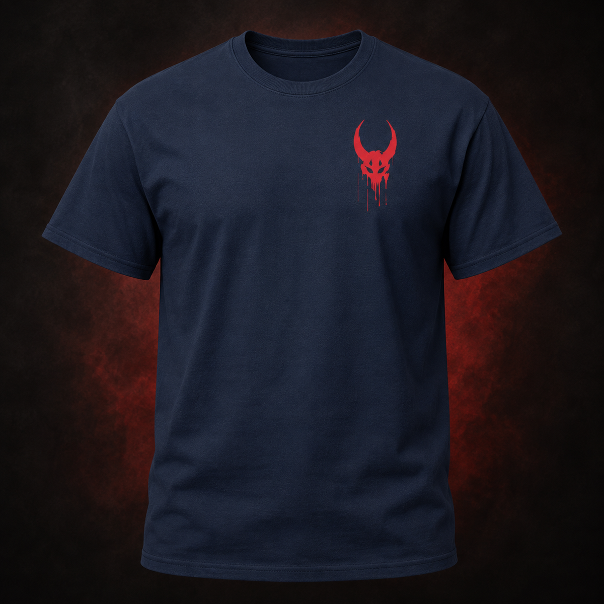 Hellfire Demon Tee — Navy — Front