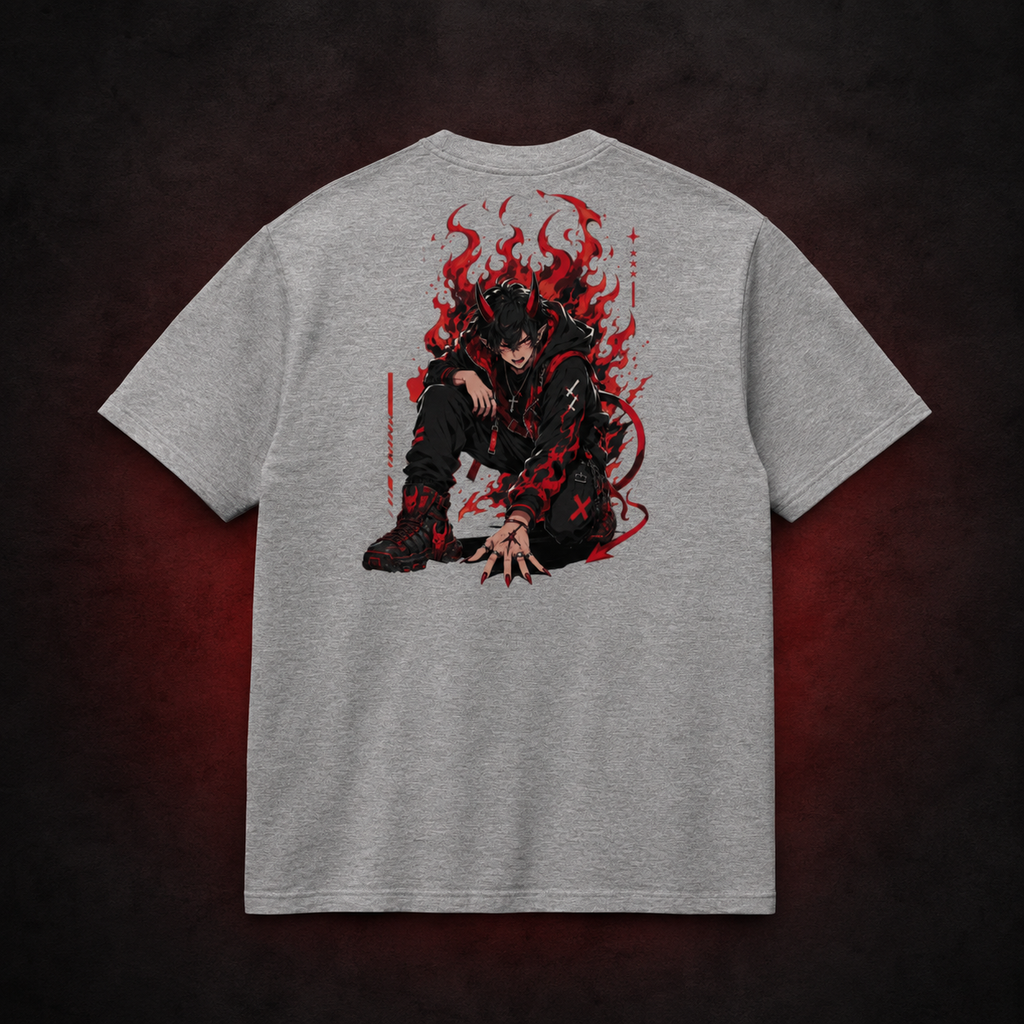 Hellfire Demon Tee — Sport Grey — Back